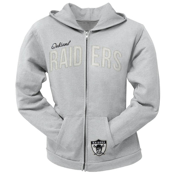 Oakland Raiders - Pep Rally Premium Juniors Full Zip Hoodie