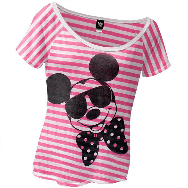 Mickey Mouse - Shades and Bowtie Juniors Slouch T-Shirt
