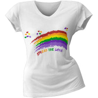 2 Love - Miley Cyrus' Spread the Love Rainbow Junior's V-Neck T-Shirt