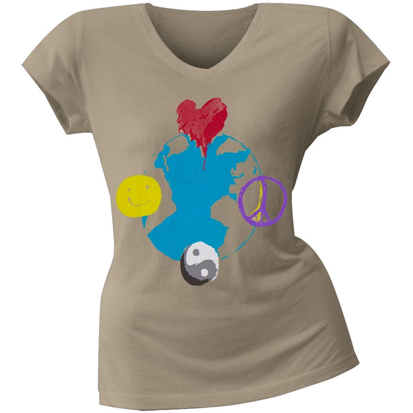2 Love - AnnaSophia Robb's Earth Junior's V-Neck T-Shirt