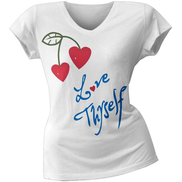 2 Love - Molly Sims' Love Thyself Juniors V-Neck T-Shirt