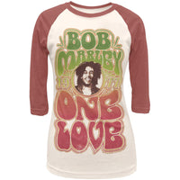 Bob Marley - One Love Juniors Clay Red Raglan