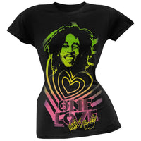 Bob Marley - One Love Ripple Hearts Juniors T-Shirt