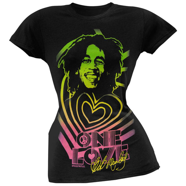 Bob Marley - One Love Ripple Hearts Juniors T-Shirt