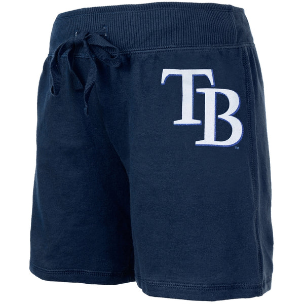 Tampa Bay Rays - Glitter Logo Girls Juvy Blue Drawstring Shorts