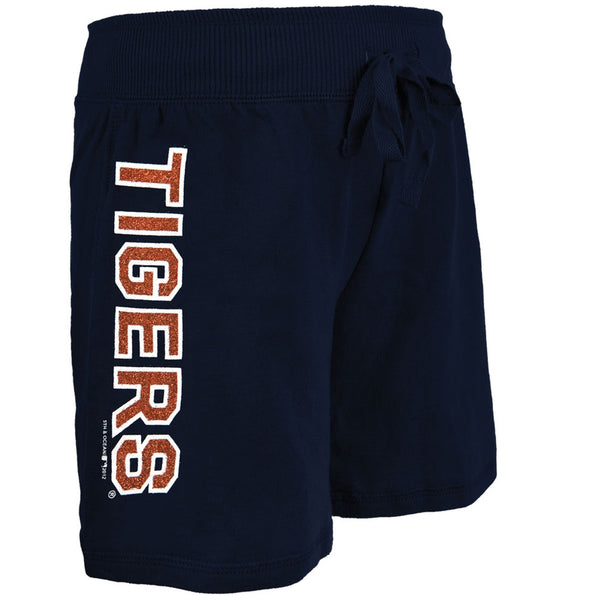 Detroit Tigers - Glitter Logo Girls Juvy Drawstring Shorts