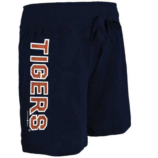 Detroit Tigers - Glitter Logo Girls Youth Drawstring Shorts