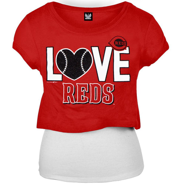 Cincinnati Reds - Glitter Love Girls Youth T-Shirt