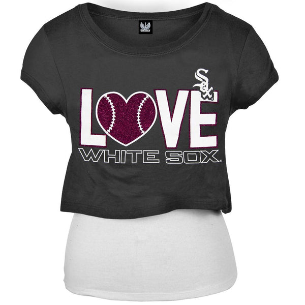 Chicago White Sox - Glitter Love Girls Youth T-Shirt w/Tank
