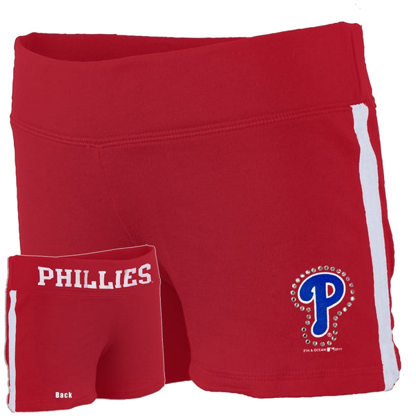 Philadelphia Phillies - Rhinestone Logo Girls Juvy Athletic Shorts