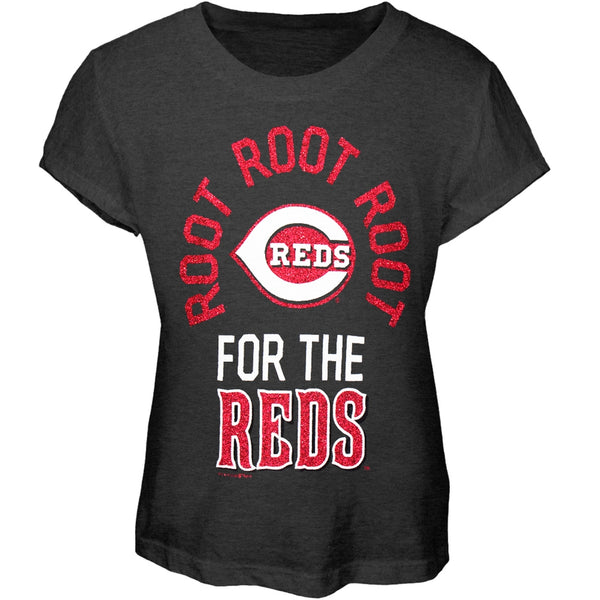 Cincinnati Reds - Glitter Root Girls Juvy T-Shirt