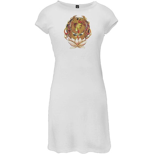 Grateful Dead - Phoenix Rising SYF White Juniors Cap Sleeve Dress