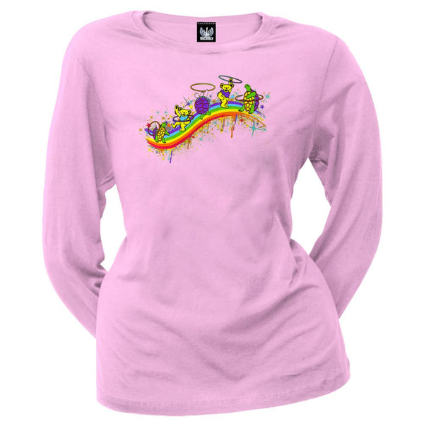 Grateful Dead - Rainbow Hoopers Pink Ladies Long Sleeve