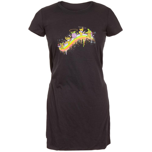 Grateful Dead - Rainbow Hoopers Black Juniors Cap Sleeve Dress