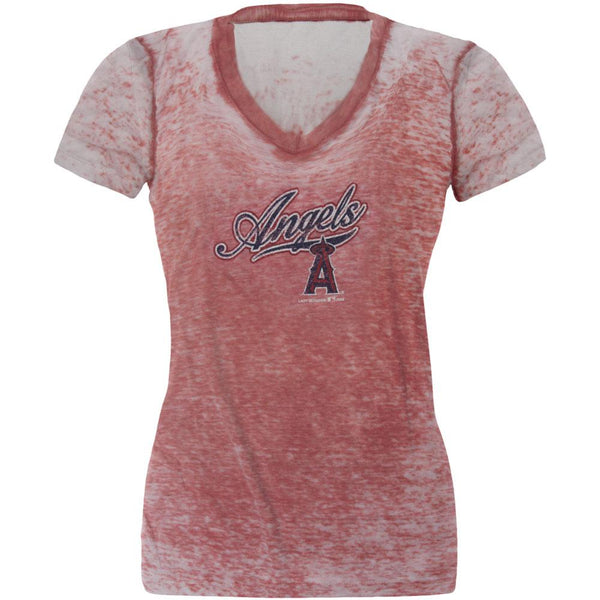 Los Angeles Angels - Distressed Logo Juniors Burnout T-Shirt