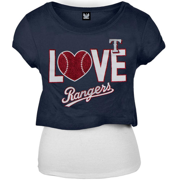 Texas Rangers - Glitter Love Girls Juvy T-Shirt w/Tank