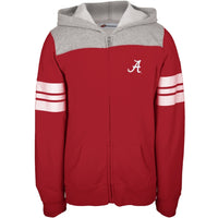 Alabama Crimson Tide - Game Day Sports Stripes Girls Juvy Zip Hoodie