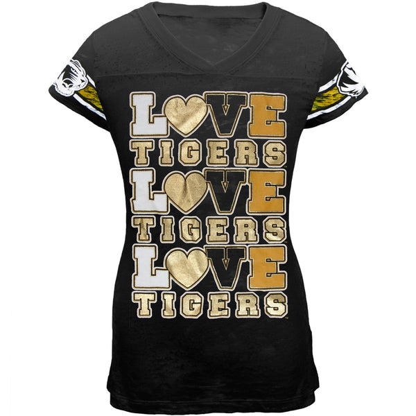 Missouri Tigers - Foil Love Girls Youth Burnout T-Shirt