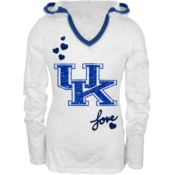 Kentucky - Girls Youth Burnout Hooded Long Sleeve T-Shirt
