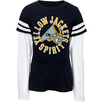 Georgia Tech Yellow Jackets - Rhinestone Spirit Girls Youth T-Shirt