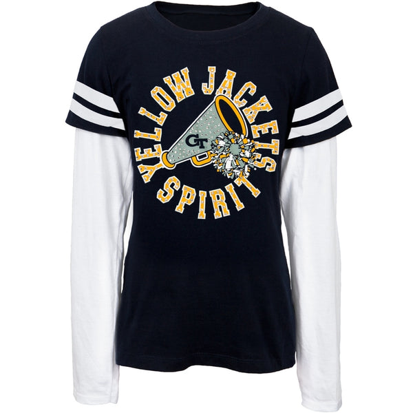 Georgia Tech Yellow Jackets - Rhinestone Spirit Girls Youth T-Shirt