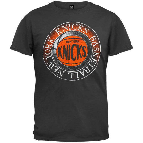 New York Knicks - Flocked Basketball Logo T-Shirt