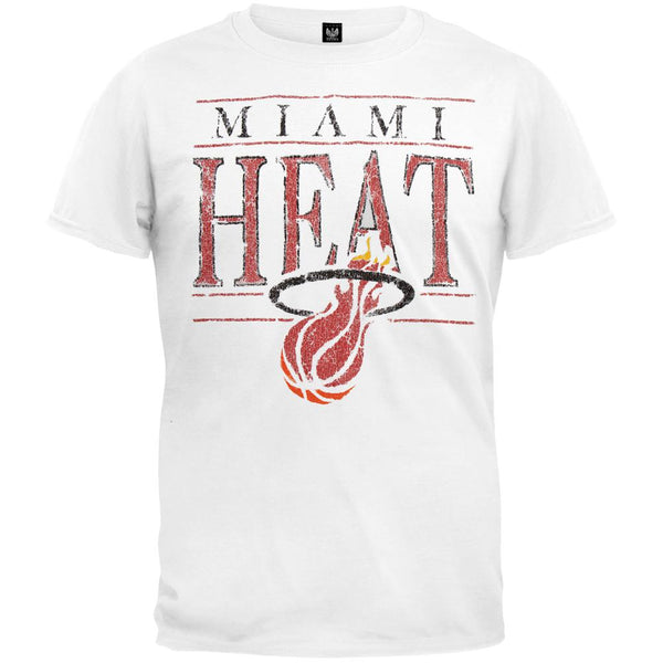 Miami Heat - Distressed Flaming Hoop Logo T-Shirt