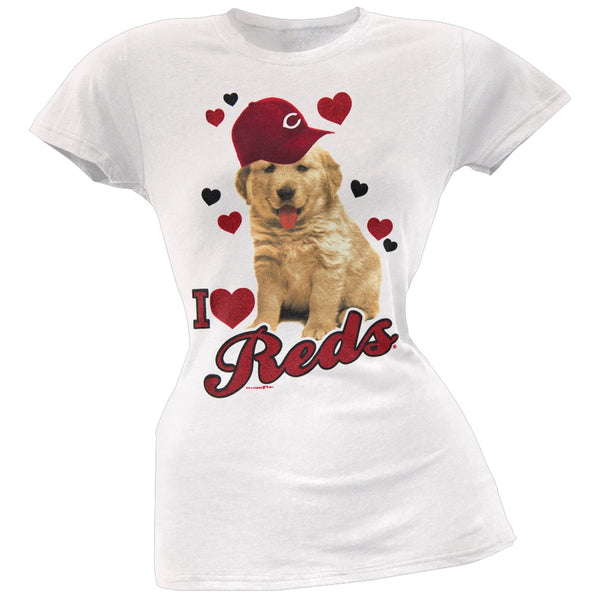Cincinnati Reds - I Heart Puppy Girls Youth T-Shirt