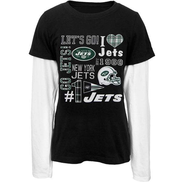 New York Jets - Spirit Girls Juvy 2fer Long Sleeve T-Shirt