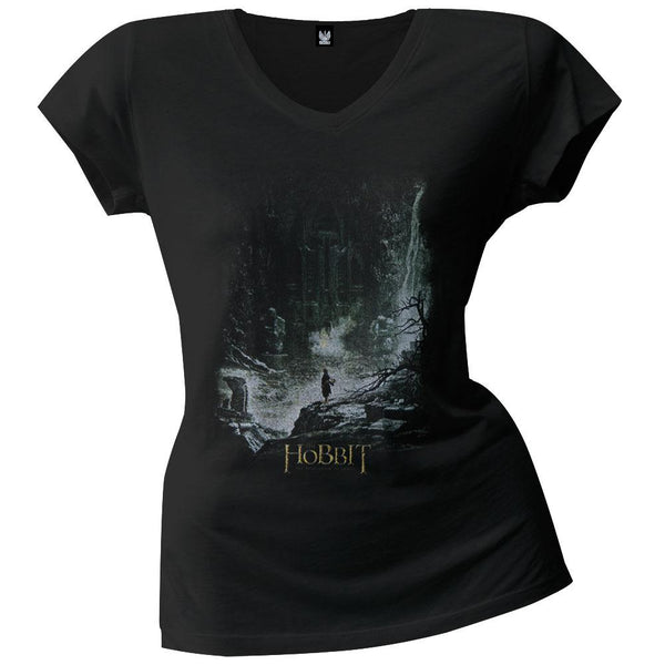 The Hobbit - At Smaug's Door Juniors V-Neck T-Shirt