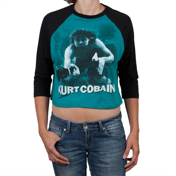 Kurt Cobain - Water Guitar Women's Cropped Raglan