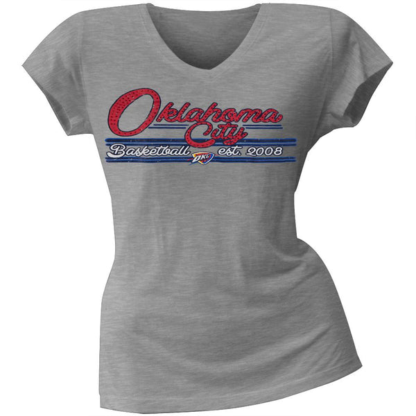 Oklahoma City Thunder - Center Juniors V-Neck T-Shirt