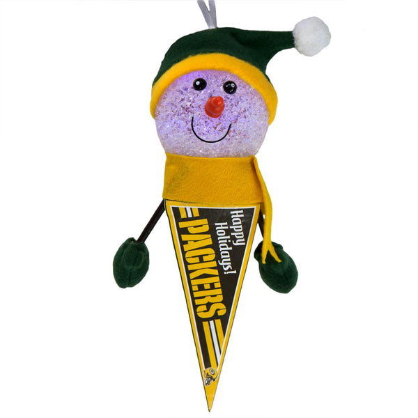 Green Bay Packers - Light-Up Snowman Pennant Ornament