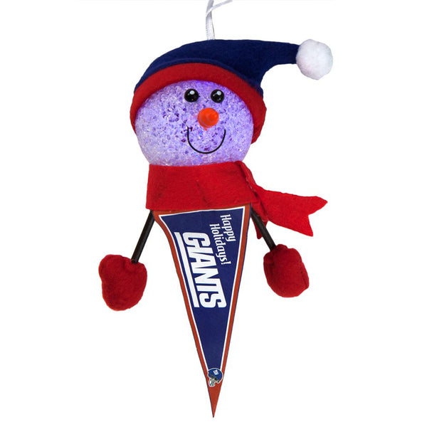 New York Giants - Light-Up Snowman Pennant Ornament