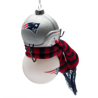 New England Patriots - Blown Glass Snowman Ornament