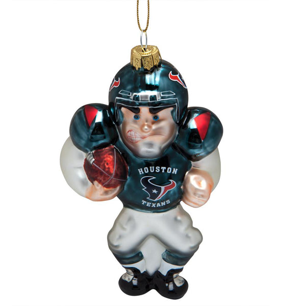 Houston Texans - Blown Glass Football Player Ornament