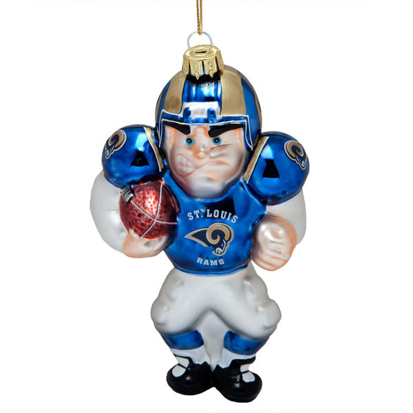St. Louis Rams - Blown Glass Football Player Ornament