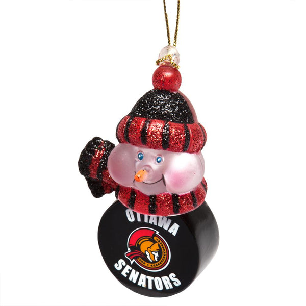 Ottawa Senators - Snowman Puck Christmas Light-Up Ornament