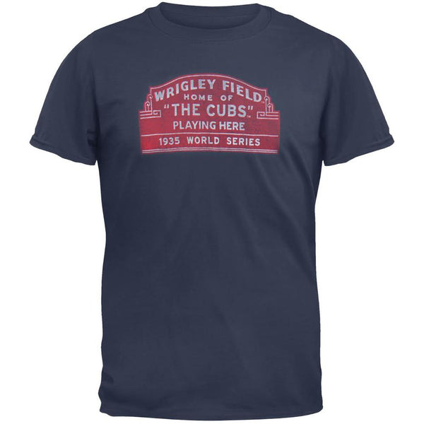 Chicago Cubs - Wrigley Field Logo Soft Adult T-Shirt