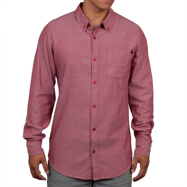O'Neill - Kepler Red Long Sleeve Button-Up Shirt