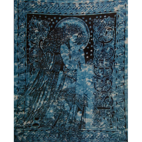 Celtic Angel Teal Single Tapestry