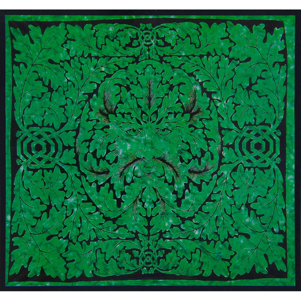 Celtic Knot Pagan Deity Green Man Emerald Full Tapestry