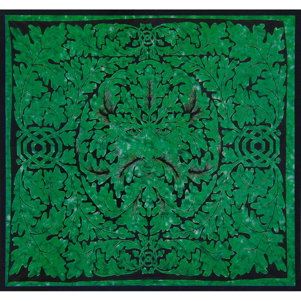 Celtic Knot Pagan Deity Green Man Emerald Single Tapestry