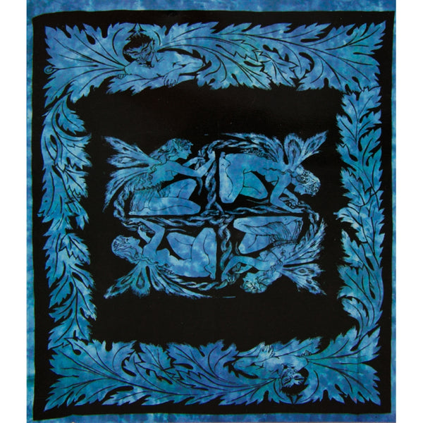 Fairy Square Blue Full Tapestry