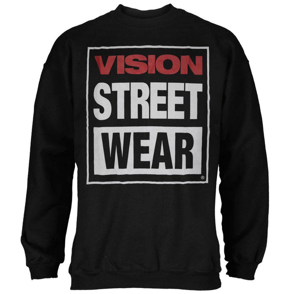 Vision Street Wear - Logo Fleece Black Crew Neck Sweatshirt