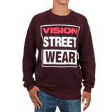 Vision Street Wear - Logo Fleece Maroon Crew Neck Sweatshirt