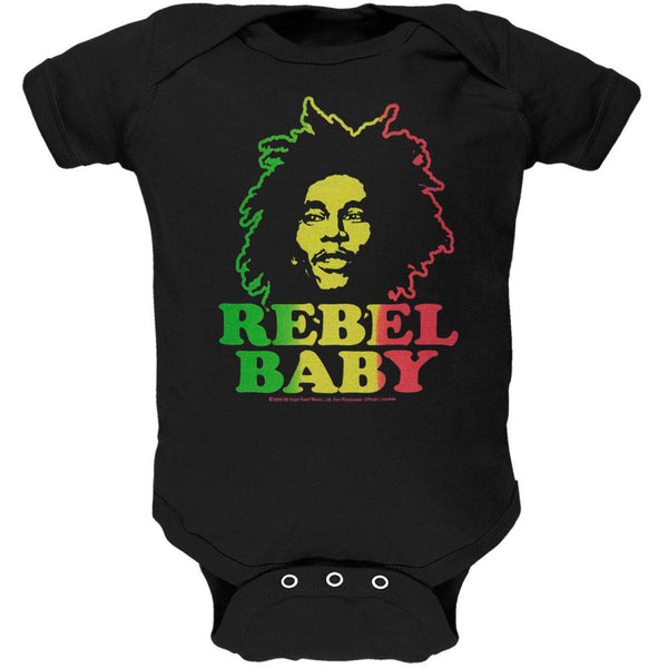 Bob Marley - Rebel Baby Black Baby One Piece