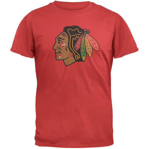 Chicago Blackhawks - Logo Brass Tacks Soft Red T-Shirt