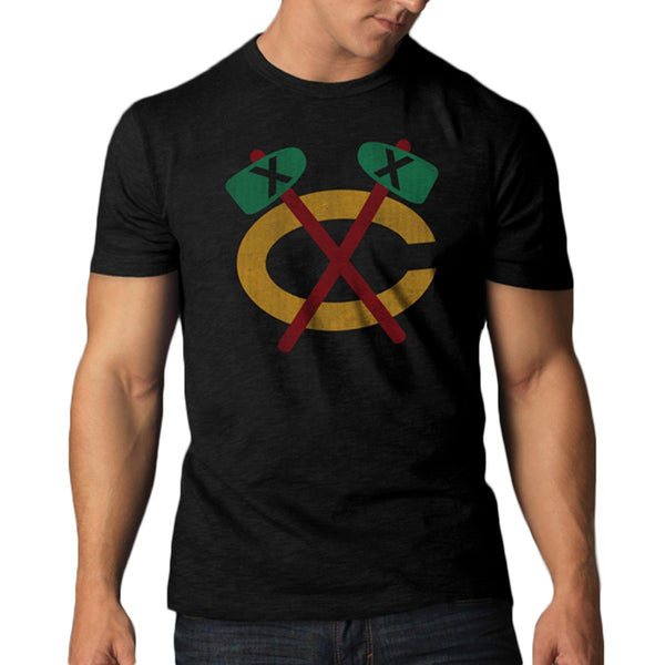 Chicago Blackhawks - Logo Scrum Premium T-Shirt
