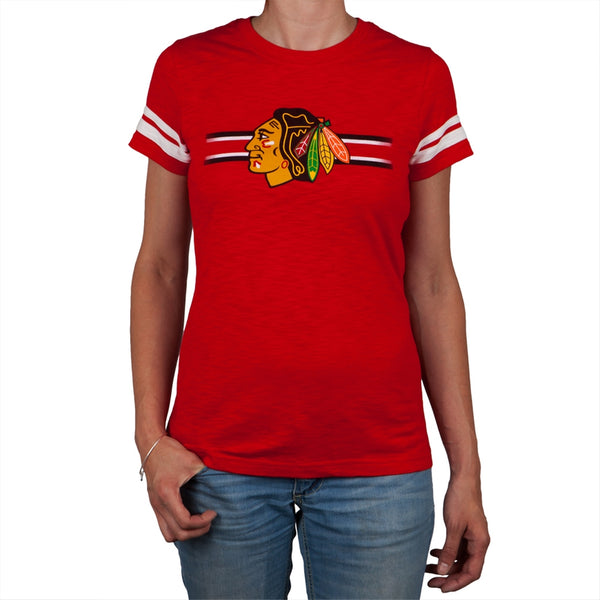 Chicago Blackhawks - Bar Stripe Logo Juniors Jersey T-Shirt